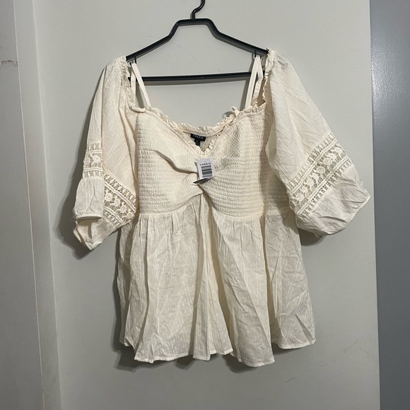 Knit and cotton off the shoulder top - Picture 1 of 1